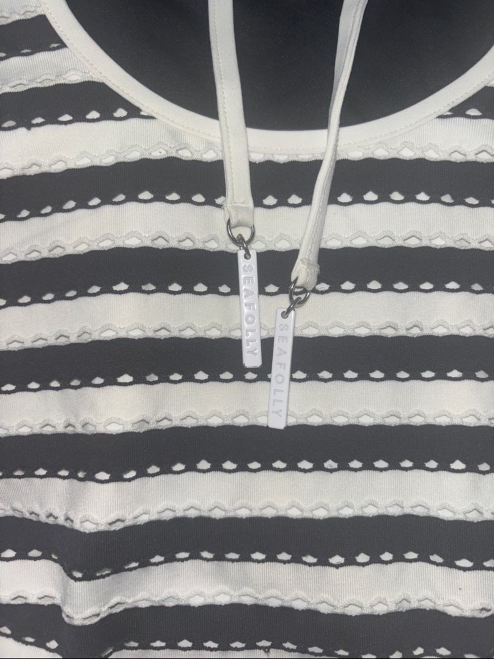 Seafolly Black and White Striped One-Piece Swimsuit - Picture 3 of 5